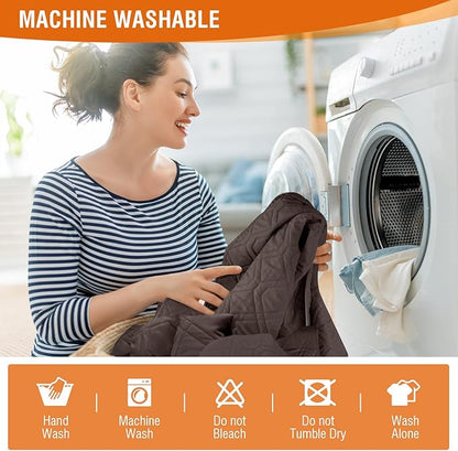 VANSOFY Loveseat Recliner Cover with Console 100% Waterproof Sofa Slipcovers Non-Slip Reclining Couch Covers Split Sofa Cover Furniture Protector for Pets, Dogs(Chocolate)