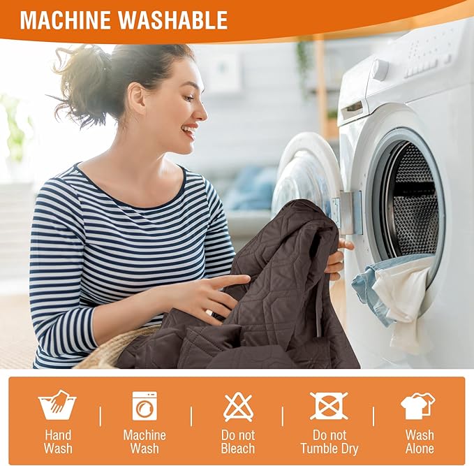 VANSOFY Loveseat Recliner Cover with Console 100% Waterproof Sofa Slipcovers Non-Slip Reclining Couch Cover Split Sofa Covers Furniture Protector for Pets, Dogs(Dark Chocolate)