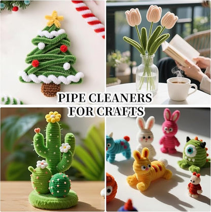 Fruit Green Pipe Cleaners Craft,Creative Craft Pipe Cleaners for Flower Making,Chenille Stems Crafting Pipe Cleaners Artificial Flowers,Craft Supplies for Home Festivals DIY,Christmas Decoration