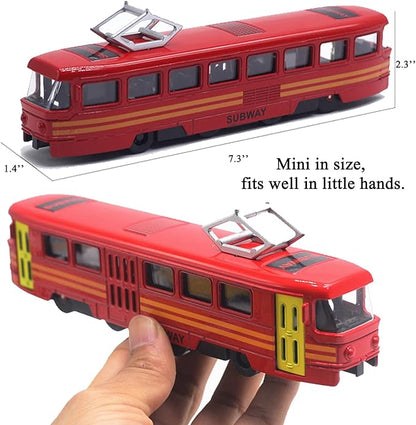 OTONOPI Toy Train Set Subway Bullet Train High Speed Locomotive Engine Die Cast Model Car for Kids Pack of 4