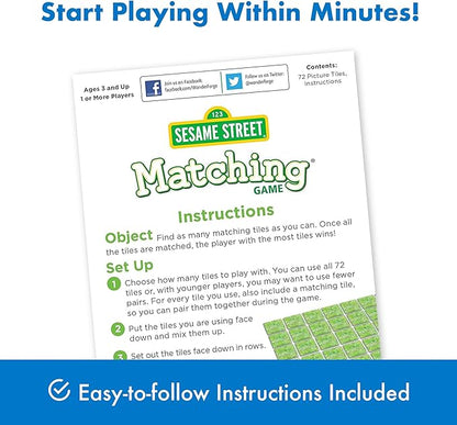 Wonder Forge Sesame Street Memory Matching Game: Fun Toddler Learning Toys & Games for Kids Ages 3-5, Ideal for Family Play & Education
