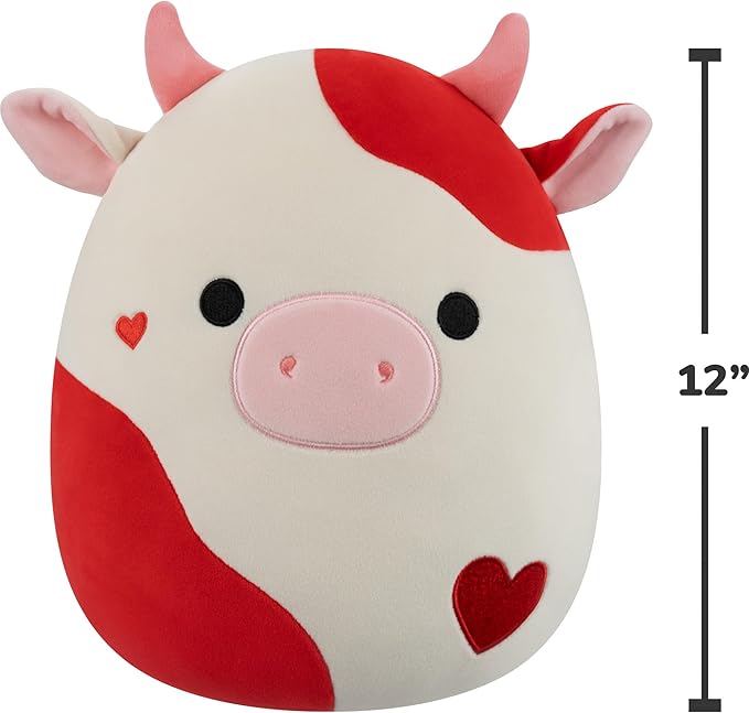 Squishmallows Original 12in Idris The Red and White Hearts Cow – Official Jazwares Valentine’s Day Plush (Medium-Sized)