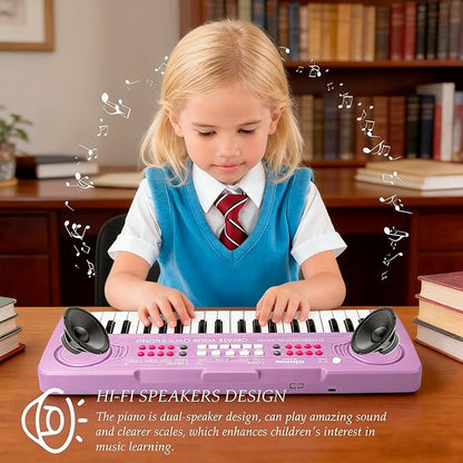 Keyboard Piano for Kids, BIGFUN 37 Keys Toddler Piano Multifunction Music Educational Instrument Toy, Electronic Kids Keyboard for 3-7 Year Old Girls and Boys (Purple)
