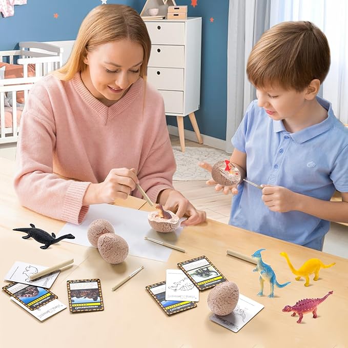 DoDoMagxanadu Dinosaur Eggs,12 Dino Eggs Dig Excavation Kit Dinosaur Toys for Boys, Science STEM Dinosaur Party Favors Easter Basket Stuffers for Boys & Girls Ages 3-5 4-7 5-7+