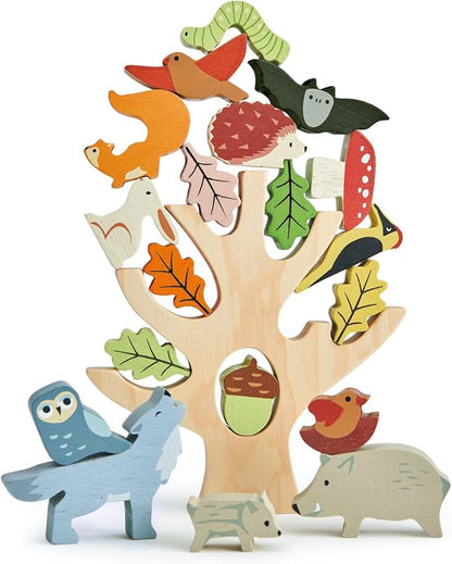 Tender Leaf Toys - Stacking Forest - Wooden Animal Balancing Game for Children and Toddlers - Manual Dexterity and Cognitive Development for Ages 18 Months+