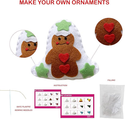 MOVEBO DIY Craft Sewing Kits for Christmas,Christmas Ornaments DIY Craft Kits for Kids (Christmas Ornaments DIY 2)