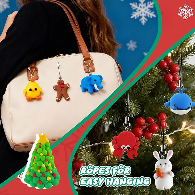 Advent Calendars 2025 Kids, 24 Days Christmas Countdown Calendars DIY Air Dry Modeling Clay for Kids, Assorted Colors Polymer Clay Kit with Sculpture Tools, Best Christmas Gifts for Chidren Boys Girls
