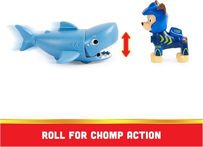 Paw Patrol, Aqua Pups Chase and Shark Action Figures Set, Kids Toys for Ages 3 and up