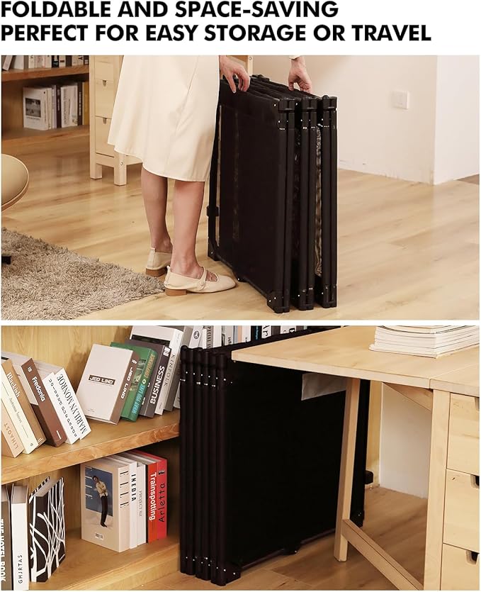 Extra Wide Baby Gate Playpen with Heat-Resistant Mesh,8 Panel Foldable Baby Fence,Indoor/Outdoor Safety Barrier,Dog Playpen & Fireplace Gate