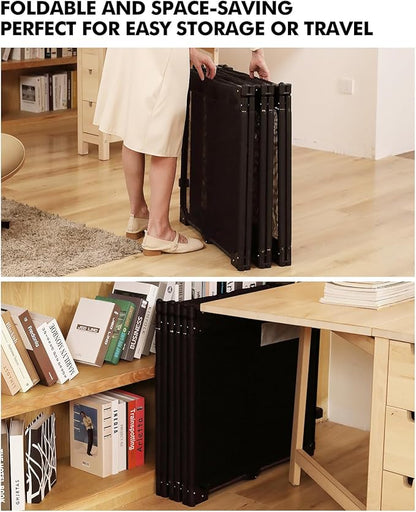 Extra Wide Baby Gate Playpen with Heat-Resistant Mesh,6 Panel Foldable Baby Fence,Indoor/Outdoor Safety Barrier,Dog Playpen & Fireplace Gate