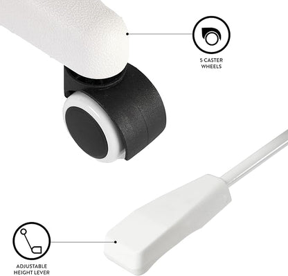 Urban Lifestyle Computer Office Rolling Swivel Task Desk Chair with Mesh Backrest and Caster Wheels,Pink with White Legs