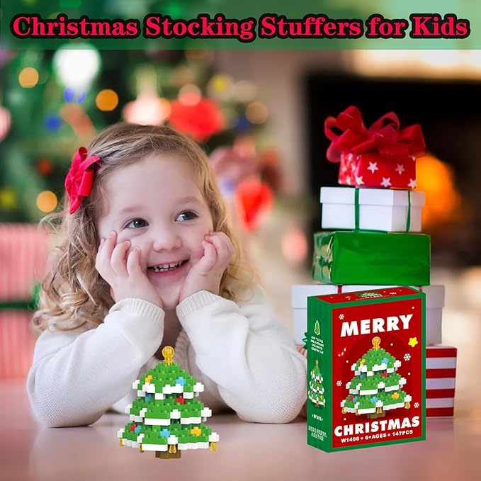 Christmas Tree Building Blocks Set Compatible with Lego Advent Calendar 2024 Stacking New Toys Holiday Present Box New Year Xmas Gifts for Kids for Boys & Girls and Adults