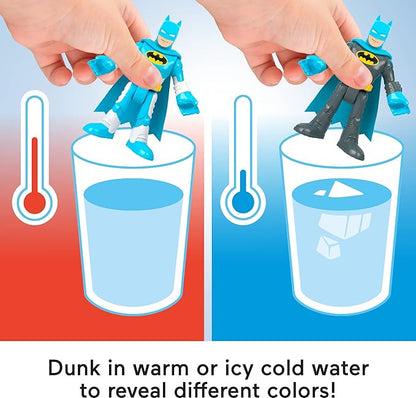 Fisher-Price Imaginext DC Super Friends Batman Toys, Color Changers Figure Set, Batman & Mr. Freeze for Preschool Kids Ages 3+ Years