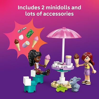 LEGO Friends Heartlake City Ice Cream Truck Toy - Building Toy Pretend Play Set for Kids, Girls and Boys, Ages 4+ - Preschool Building Blocks with 2 Minidolls and Rabbit Figure - 42644