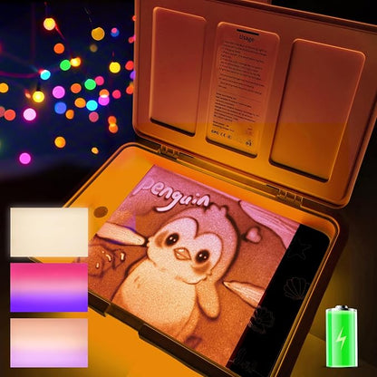 18" Rechargeable Sand Painting Light Box with Lid Toddler Sand Art Kits Light Table Toys for Kids 3 Color Modes & 10 Levels Adjustable Brightness Sand Sensory Toy