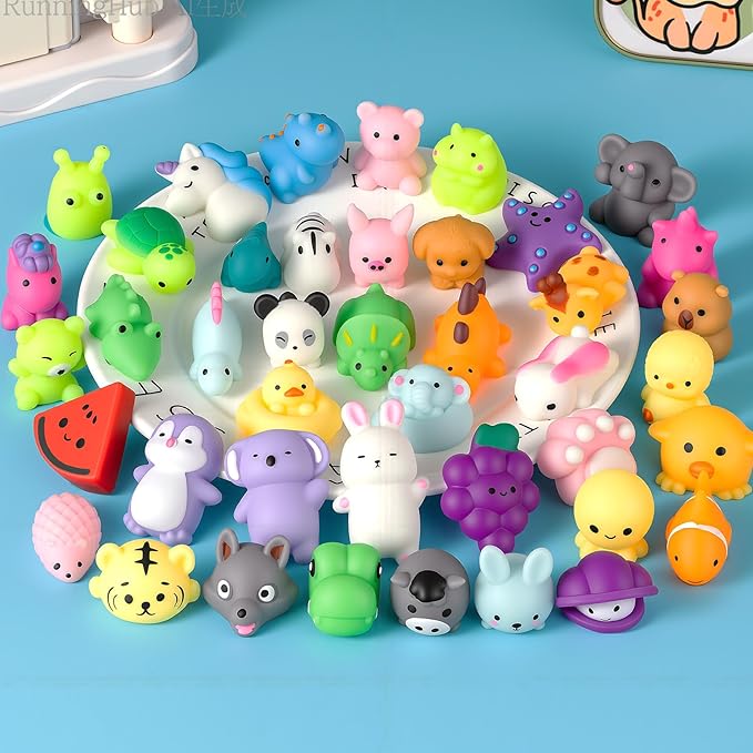 30 Pcs Mochi Squishy Toys for Kids, Cute Animal Stress Relief Toys, Kawaii Mini Sensory Toys for Birthday Party Favors, Classroom Prizes, Goodie Bag Fillers, Treasure Box Toys, Boxed