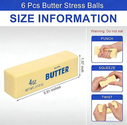 4 Pcs Slow Rising Butter Squishy Fidget Toys Adults, Slow Rebound Stress Balls Stress Relief & Fidget Toys for ADHD, Easter Basket Stuffers Easter Gifts
