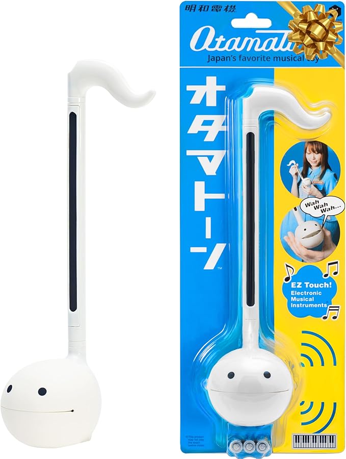 Otamatone Japanese Electronic Musical Instrument Portable Music Synthesizer from Japan by Maywa Denki Studio Award Winning, Educational Fun Gift for Children, Teens & Adults - White