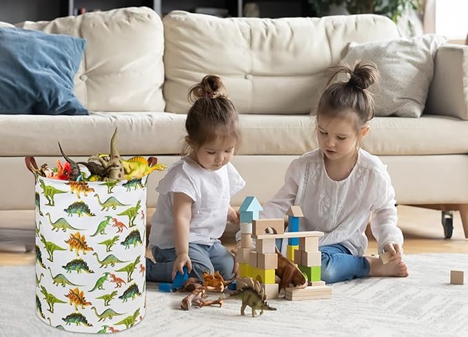 HIYAGON Dinosaur Kids Laundry Hamper Baby Laundry Basket Cute Kids Hamper Toy Storage Bin Boys Hamper and Girls Dinosaur Room Decor(Toy Dinosaur)