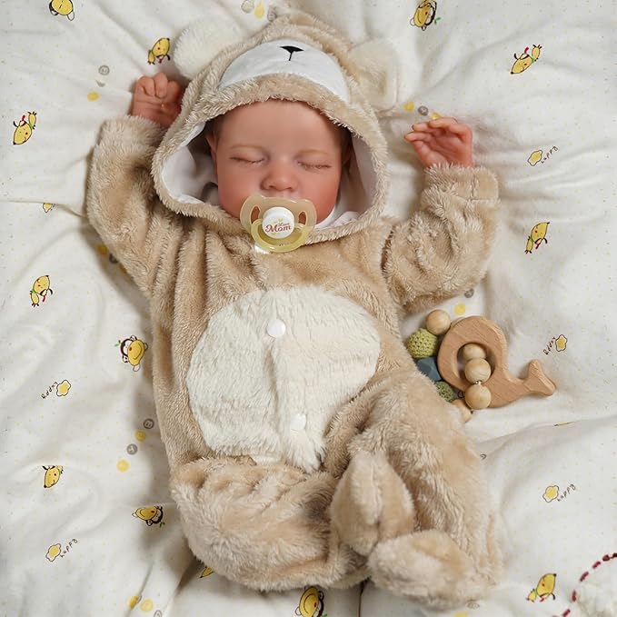 BABESIDE Lifelike Reborn Baby Dolls Boy - 17-Inch Baby Soft Body Realistic-Newborn Baby Doll Silicone Full Body Vinyl Real Life Baby Dolls with Toy Accessories for Kids Age 3+