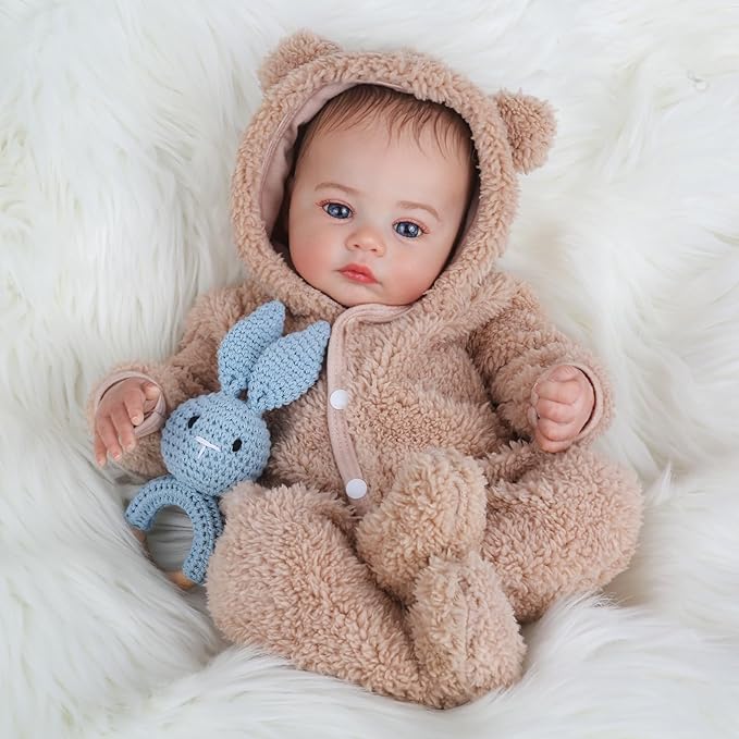 Reborn Baby Dolls - 18 Inch Realistic Baby Doll Lifelike Full Baby Boy Real Life Baby Doll with Soft Vinyl Body can Swimming with Accessories Gifts for Kids 3+