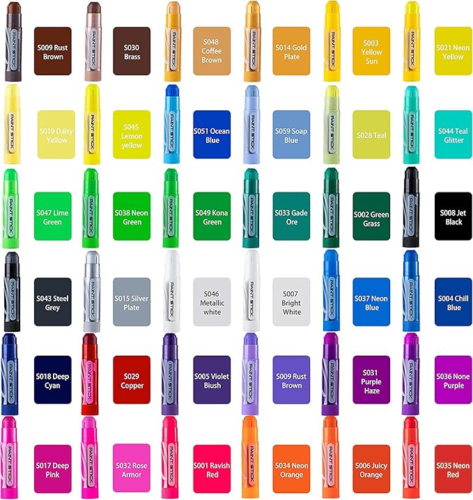 JOYIN 36 Colors Assorted Washable Tempera Paint Sticks, Quick Drying and No Mess Paint Sticks for Arts and Crafts Project, Art Easter Gifts for your Kids and Artists