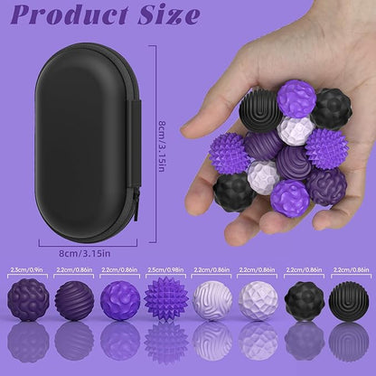 Silicone Magnetic Balls, Fidget Toys for Adults & Teens, 8PCS Stress Balls Sensory Toy, Quiet Magnet Desk Fidgets with Textured, ADHD Anxiety Relief Items, Fun Stocking Suffers Gifts