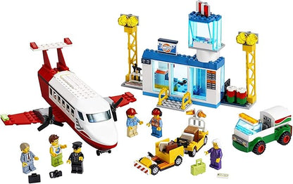 LEGO City Central Airport 60261 Building Toy, with Passenger Charter Plane, Airport Building, Fuel Tanker, Baggage Truck, Cargo and 6 Minifigures, Great Gift for Kids (286 Pieces)