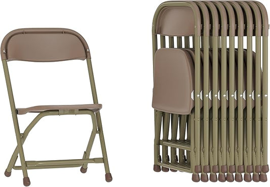 Flash Furniture Timmy 10 Pk. Kids Brown Plastic Folding Chair