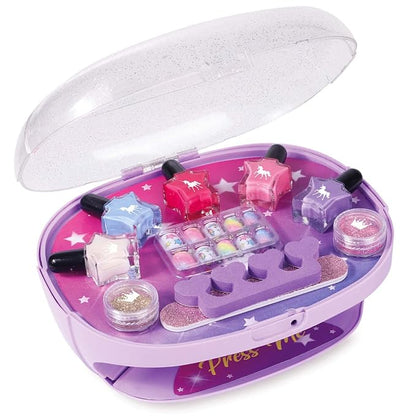 Golray Kids Nail Polish Set for Girls, All-in-One Nail Art Kit - Nail Dryer/ Nail Polish/ Glitter Powder/ False Nails/ Nail Decals/ Toe Separator/File, Age 3-12 Little Girl Gift Toys