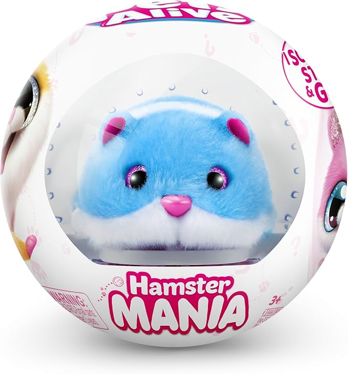 Pets Alive Hamstermania (Blue) by ZURU Hamster, Electronic Pet, 20+ Sounds Interactive, Hamster Ball Toy for Girls and Children