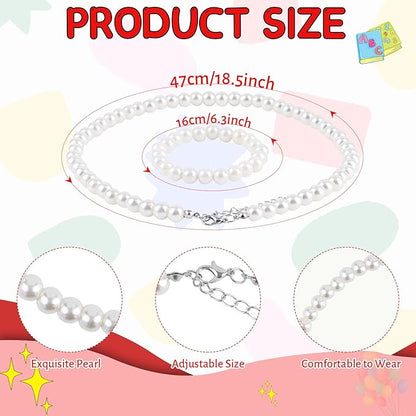 9 PCS 100 Days of School Old Lady Wig Set Include Wig Glasses Necklace Bracelet Glasses Chain Bag Cane and Stickers