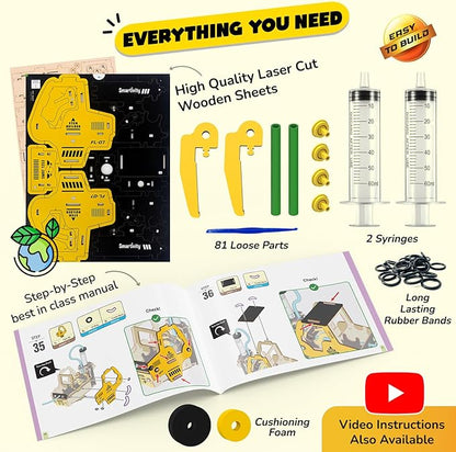 Smartivity DIY Hydraulic Forklift I STEM Toy Car for Kids Age 6-14 I Ideas for Boys & Girls | Science STEM Kit for 6,7,8,9,10,11,12,13,14 YearsI Wooden Engineering Game