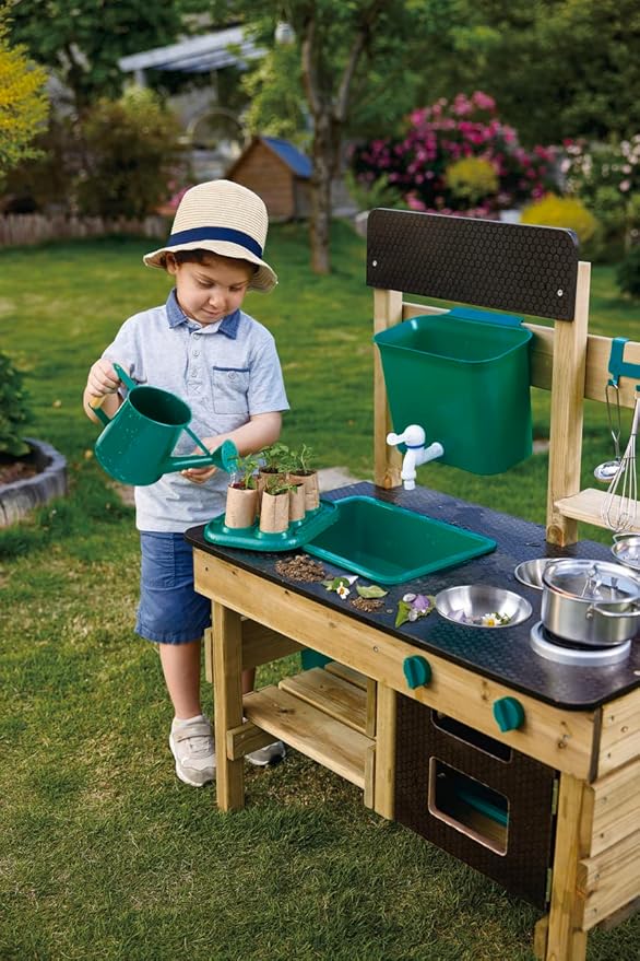 Hape Outdoor Kitchen | Mud Kitchen Wooden Toy Playset with Accessories, for Children Ages 3+ Years