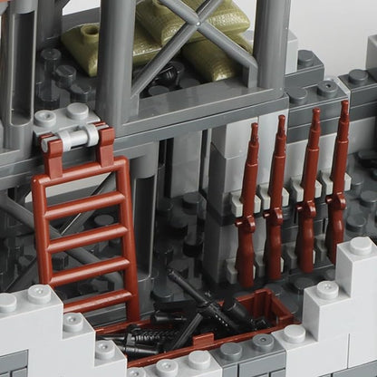 Finger Rock Military Base Building Block Set, WW2 Army Mini War Accessories Kits, Military Ruins Guard Tower Guns Army Supplies Block Toy for Kids 8 10 12 14