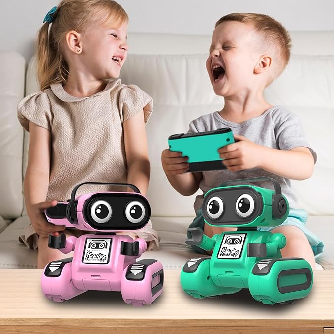 Robot Toys for Kids, Rechargeable Remote Control Toys for Boys 3-5, RC Robots with Auto-Demonstration, Recording, Repeat, Flexible Head & Arms, Dance Moves, Music, Gift Ideas for Birthday Xmas