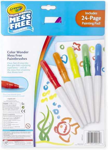 Crayola Color Wonder Paintbrush Pens & Paper, Mess Free Coloring for Toddlers, Painting Set, Toddler Arts & Crafts, Kids Gift
