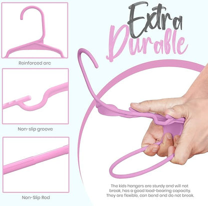 Utopia Home 20 Pack Kids Hangers - 11.5 Inch Plastic Baby Hangers for Closet - Childrens Hanger for Clothes & Infant Hanger for Closet - Ideal for Everyday Standard Use (Baby Pink)