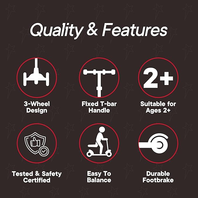 3 Wheel Scooter for Kids, Smooth Light Up LED Front Wheels, Wide Anti Slip Deck, Rear Foot Brake, Easy Lean to Steer Maneuvering, Indoor & Outdoor Ride On Toys for Ages 2 Up,