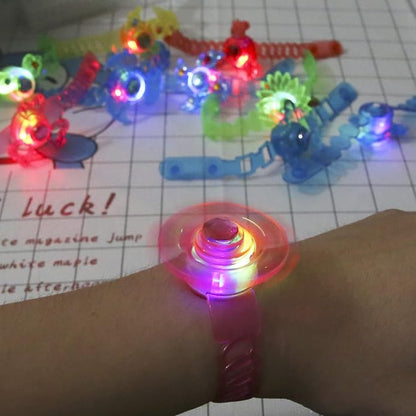 PROLOSO 24 Pack Light Up Party Favors Bulk Led Bracelets for Kids Fidget Spinner Toys Glow in The Dark Birthday Party Supplies Goodie Bags Fillers