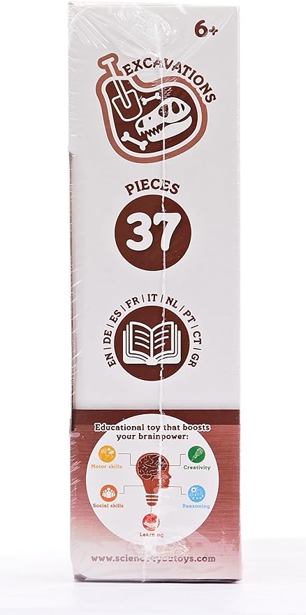 Science4you Dinosaur Fossil Excavation 3 in 1 - Fossil Digging Kit for Kids: T-Rex & Triceratops & Stegosaurus, 3 Dinosaurs Toys for Kids, 37 Pieces, Toys, Games, Gifts for 6+ Year Old Boys and Girls