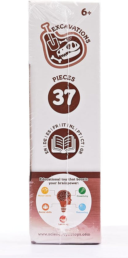 Science4you Dinosaur Fossil Excavation 3 in 1 - Fossil Digging Kit for Kids: T-Rex & Triceratops & Stegosaurus, 3 Dinosaurs Toys for Kids, 37 Pieces, Toys, Games, Gifts for 6+ Year Old Boys and Girls