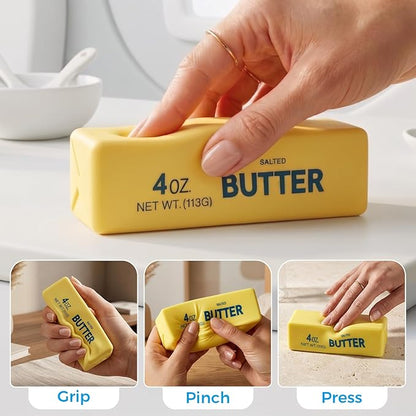 1PC Butter Squishy, Soft Slow Rising Squeeze Toys, Butter Stick Squishy Fidget Toys and Stress Balls Squishies for Office Desk Toys, Party Favors & Birthday Gifts(Yellow)