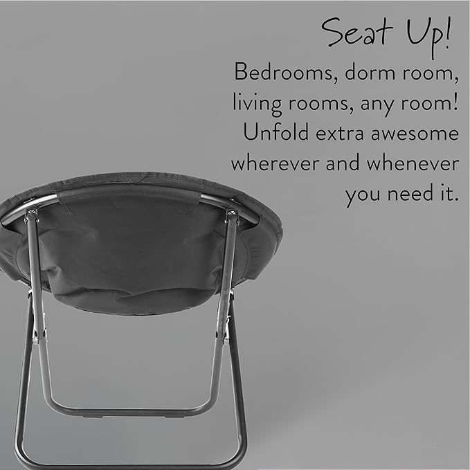 Idea Nuova Jurassic World Plush Folding Saucer™ Chair with 32" Folding and Metal Frame for Kids,Teens,Adults, Large