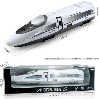 OTONOPI Electric Bullet Train with Lights and Sounds Subway Locomotive Engine High Speed Toy Train Model Inertial Driving Play Vehicle for Kids Age 3+