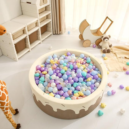 GOGOSO Shape Ball Pits Balls, Star Heart Plastic Play Balls for Toddlers Kids Children, DIY Giant Friendship Bracelet Banner