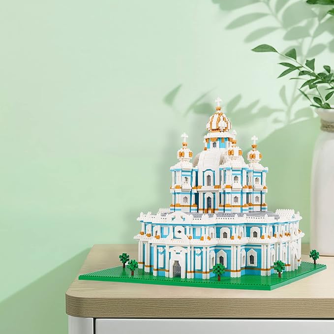 Micro Mini Blocks Smolny Cathedral Model Building Blocks Set Architecture Model Mini Building Blocks Gifts for Adult