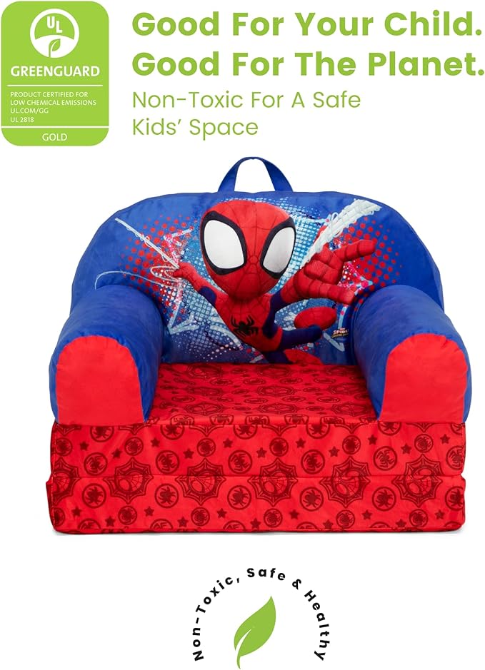 Delta Children - Spidey and His Amazing Friends Cozee Buddy Flip-Out Kids Chair, Red