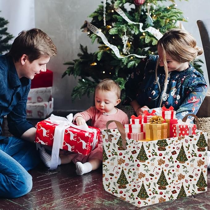 Rectangular Christmas tree Basket,Nursery Hamper,Waterproof and foldable Tree Basket Baby Storage Bin,Boy and Girls Christmases Room Decor,gift basket(Christmas tree)