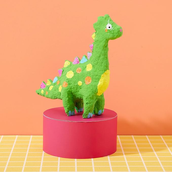 Bright Stripes Paper Mache All Day Craft Kit for Kids Ages 8+ | DIY Sculpt, Build & Paint Set with Paper Mache Clay, Templates & Paint | Creative Art Gift for Kids & Teens
